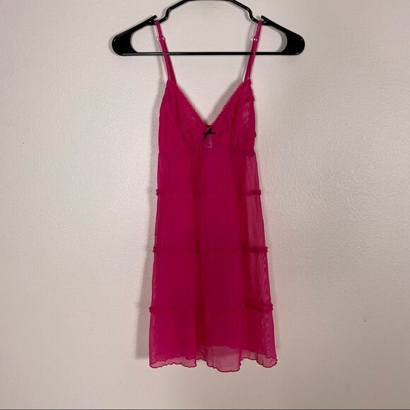 Cosabella Amore Pink Sheer Tiered Lingerie Dress - Picture 1 of 8